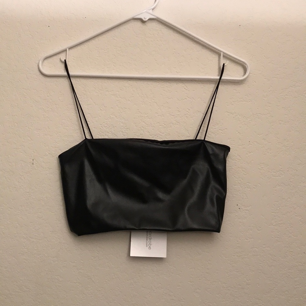 Leather crop top